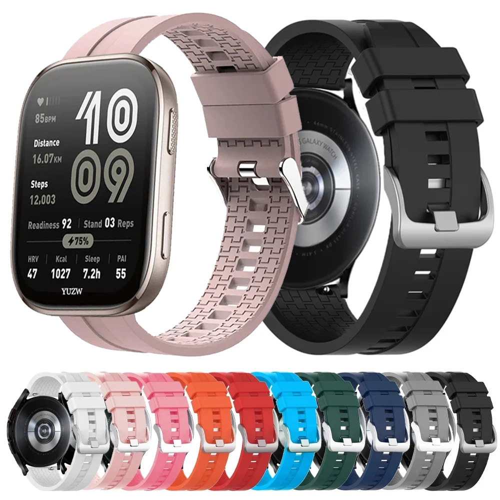 Correa de silicona de 20mm y 22mm para Huami Amazfit Bip 6, correa de reloj de 46mm para Amazfit Bip 5 Bip3 Pro U S lite, accesorios de pulsera suave