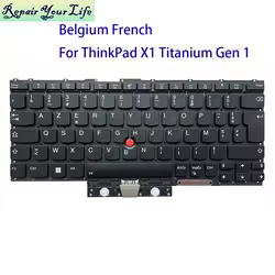Bélgica AZERTY teclado francés retroiluminado para Lenovo ThinkPad X1 Titanium Yoga Gen 1 20QA 20QB retroiluminación belga para ordenador portátil SN20W22474