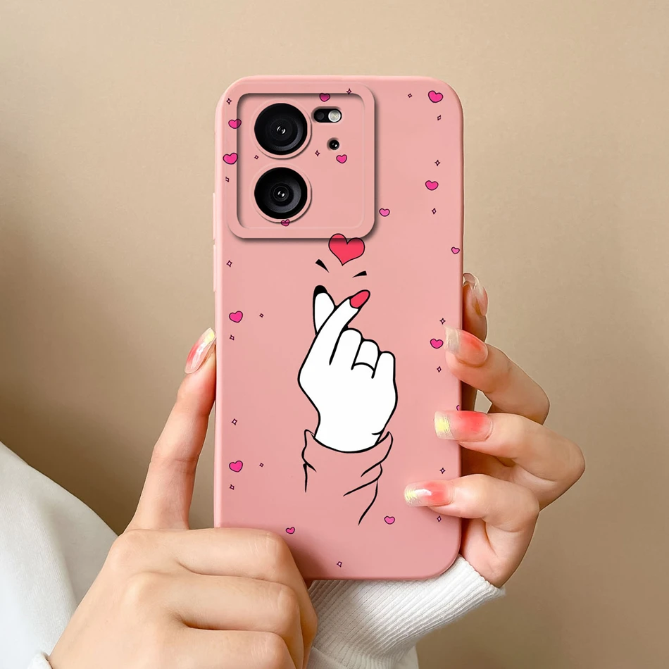 Para Xiaomi 13T Pro funda amor corazón suave silicona líquida protección de cámara contraportada para Xiaomi13T 13TPro fundas de teléfono anticaídas - imagen 2