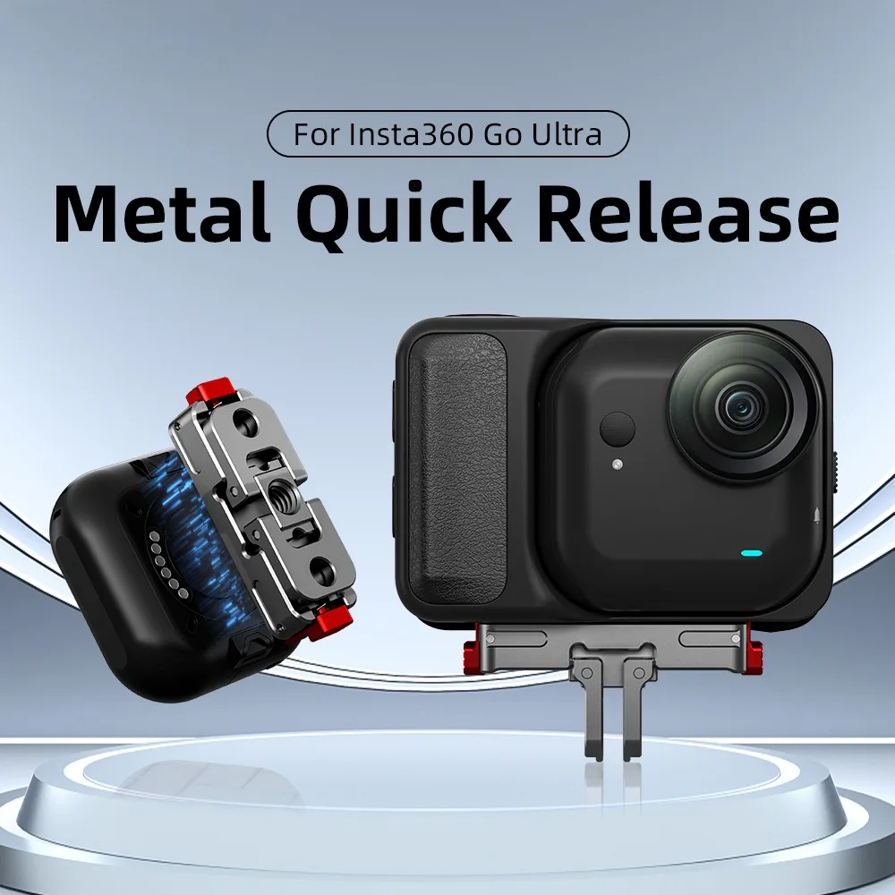 Nueva Base magnética de liberación rápida de Metal para Insta360 Go Ultra montaje de expansión soporte de tornillo 1/4, accesorios para Cámara de Acción