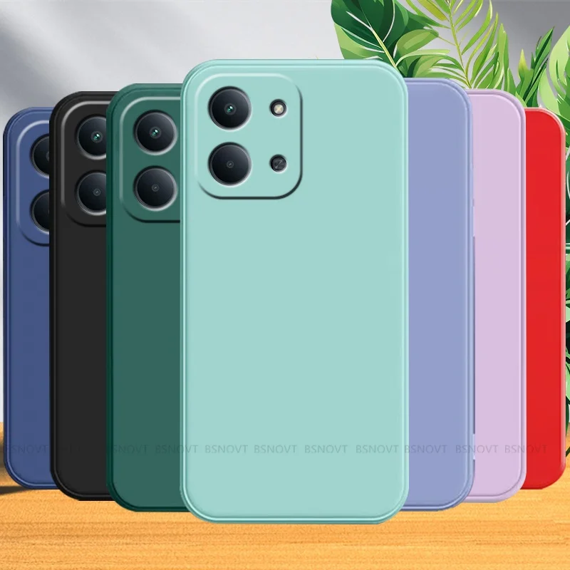 Para Poco C85 funda Xiaomi Poco C85 Capas armadura a prueba de golpes teléfono parachoques trasero Original silicona líquida Fundas cuadradas Poco C85