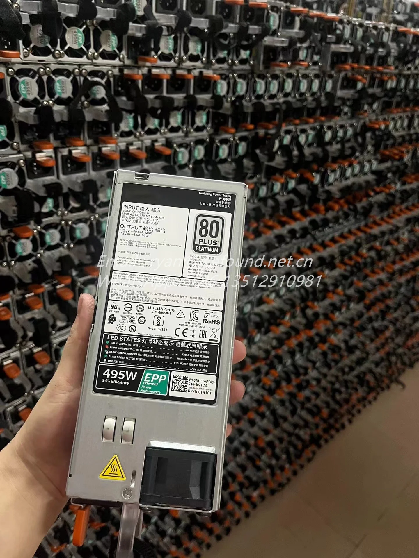 D495E-S1 0VKDD2 0grtnk 09338D 02FR04 0TH1CT para fuente de alimentación DELL 495W EPP, E495E-S1 - imagen 3