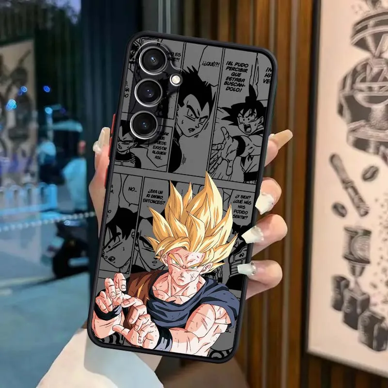 D-Dragon Ball Comic Goku Cool para Samsung Galaxy S25 S24 S23 S22 FE Plus Ultra 5G funda de teléfono translúcida esmerilada - imagen 4