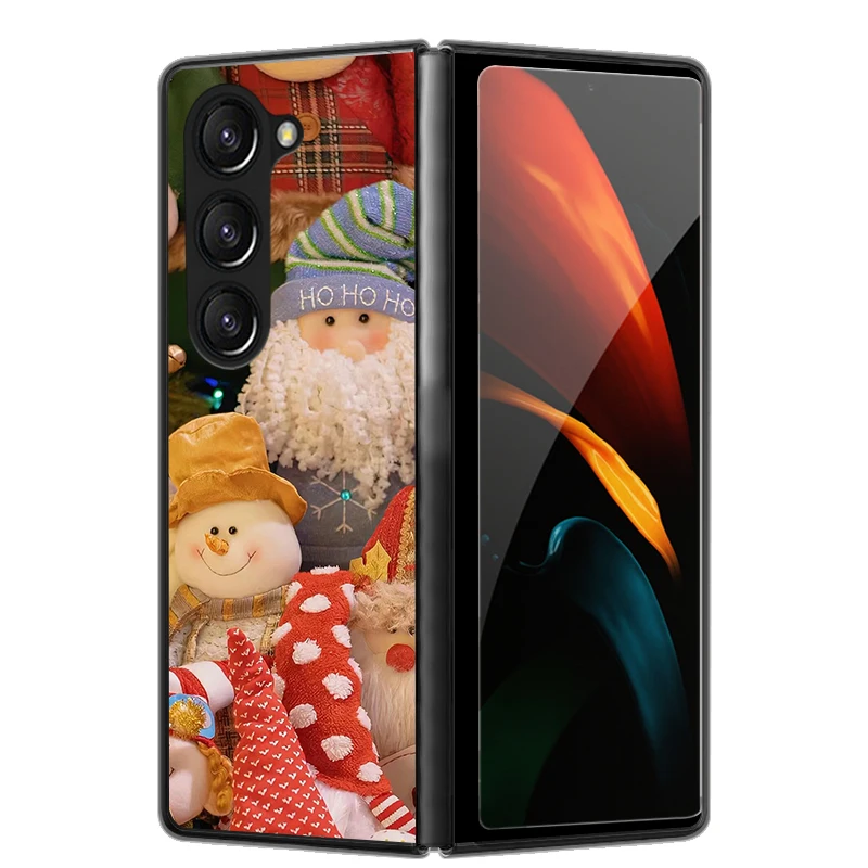 Funda de Navidad para Samsung Galaxy Z Fold 6, 5, 4, 3, Fold5, Fold4, cubierta de PC de plástico duro negro encantador para Galaxy Z Fold5 5 5G - imagen 3