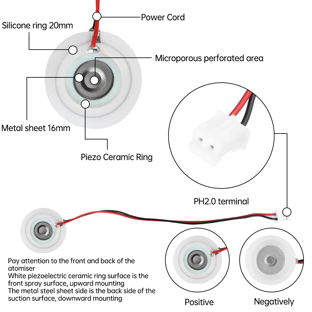 Mini humidificador USB DC5V, controlador de niebla, placa de circuito, nebulizador, película de atomización, hoja de atomizador, Kits Diy tipo C/Micro USB - imagen 5
