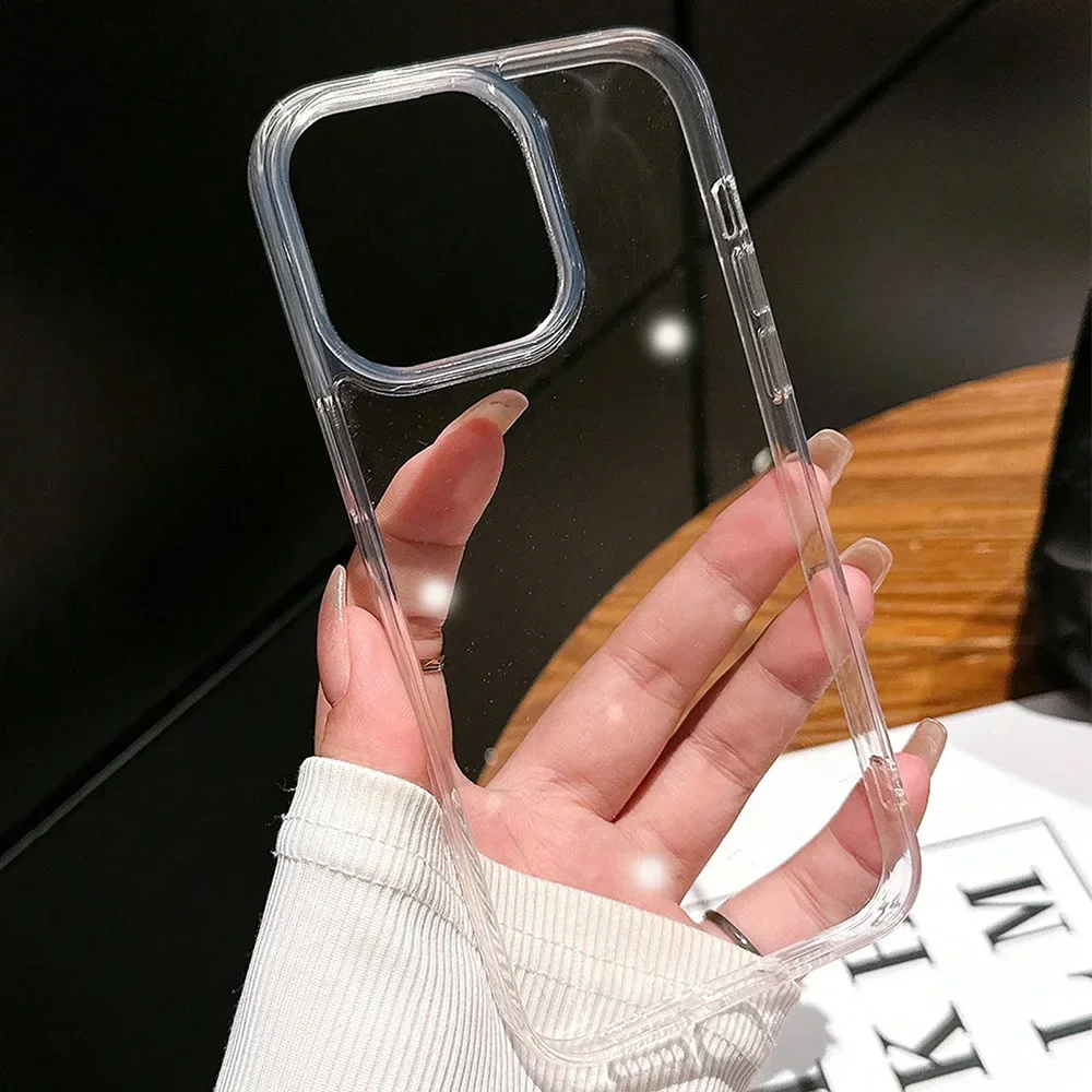 Funda de teléfono transparente de Color caramelo para iPhone 16 15 14 13 12 11 Pro Max XR XS X 7 8 Plus SE3, funda trasera suave a prueba de golpes - imagen 2