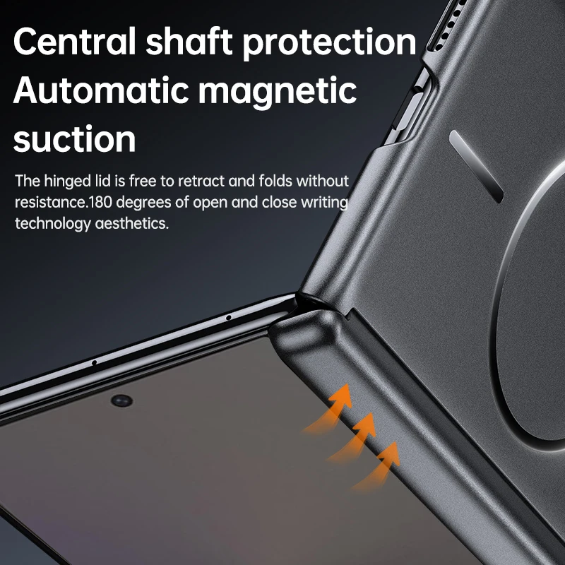 Funda protectora de lujo con bisagra plegable de eje central, funda protectora de lente de pintura metálica magnética para Samsung Galaxy Z Fold7 6 5 4 - imagen 4