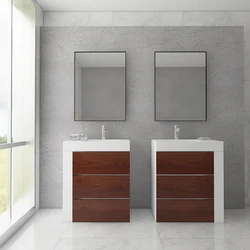 Mueble tocador baño de pie moderno con tapa de cuarzo