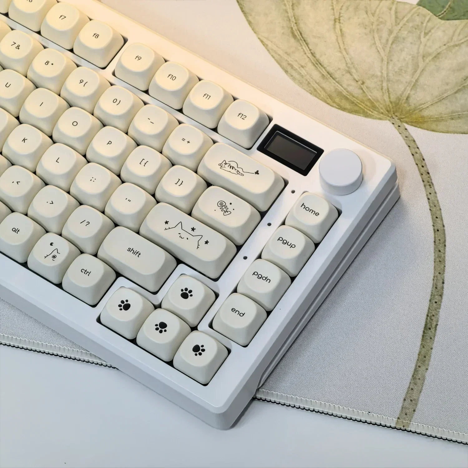 Teclas simples con tema de gato blanco lechoso, 124 teclas, sublimación PBT, perfil MOA, tapas redondas de bola, teclas de teclado mecánico coreano - imagen 4