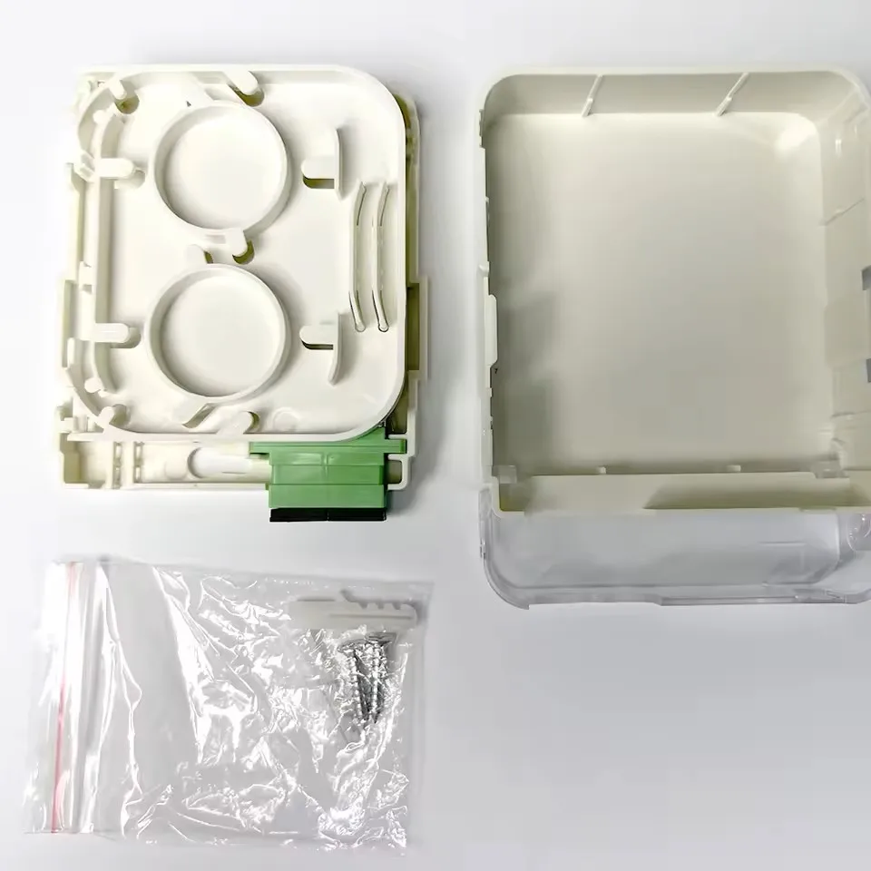 Enchufe de fibra óptica Puertos SC dúplex Caja de fibra de 2 núcleos con cubierta transparente para comunicación en red - imagen 5