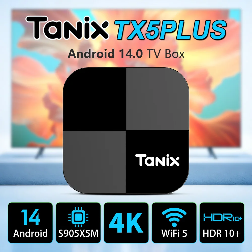 Original nuevo Tanix TX5 PLUS Android 14,0 TV Box Amlogic S905X5M 2,4G/5G Wifi5 4K BT5.0 1000M DDR4 reproductor multimedia decodificador - imagen 2