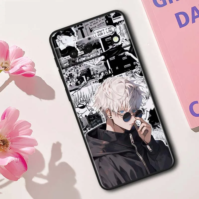 Gojou Satoru Art para Google Pixel 10 9 8 7 9a 8A 7a 6a XL Pro 5G funda negra para teléfono - imagen 3