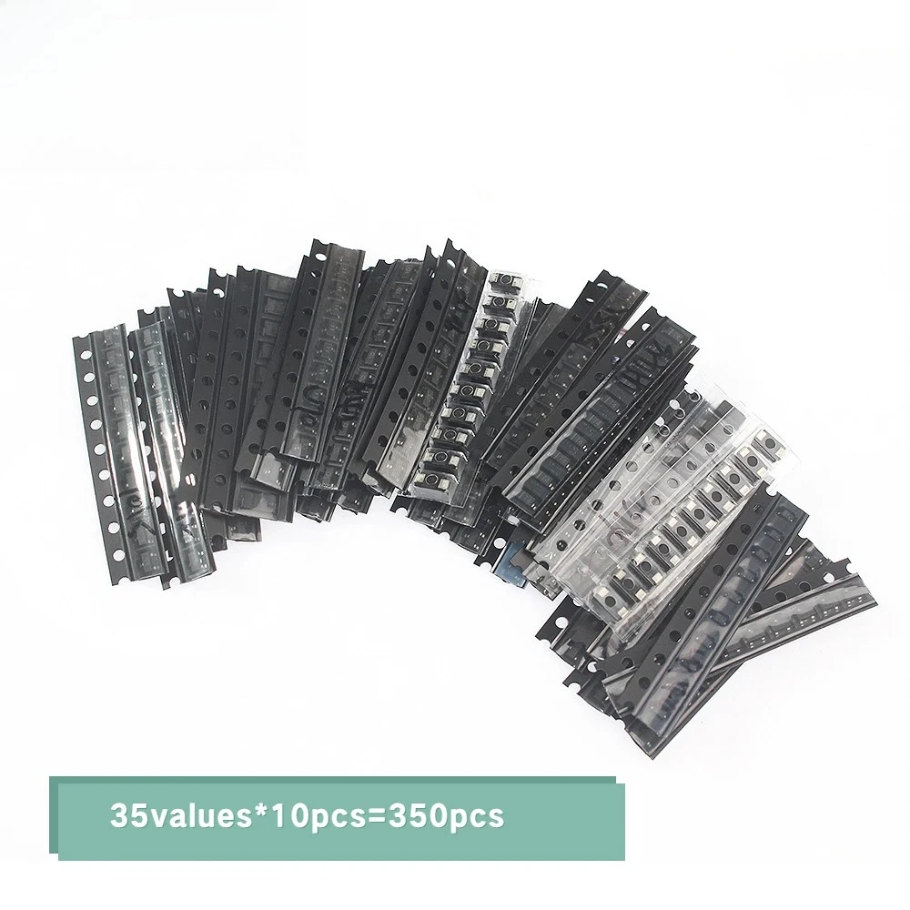 Kit surtido de transistores de diodo, 350 Uds., M1 M4 M7 1N4148 S9012 S9013 S9014 S9015 S9018 S8550 S8050 2N2222 2N3904 PNP/NPN - imagen 3