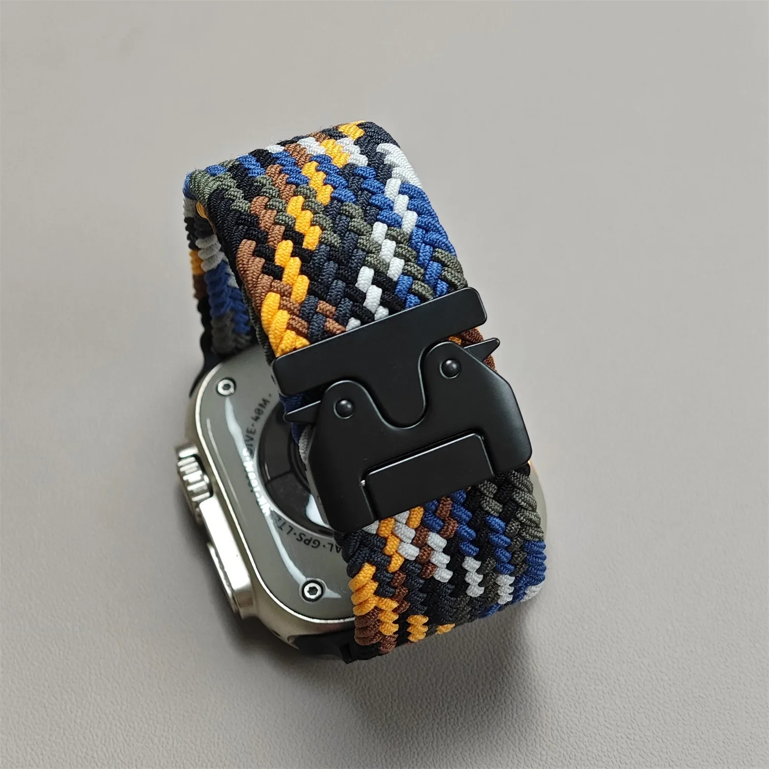 Correa de nailon para Apple Watch Ultra 2, banda de 49mm, 44/40/46/45/41/42/38mm, pulsera trenzada para iwatch series 10 9 7 5 6 8 SE Ultra 3 - imagen 5