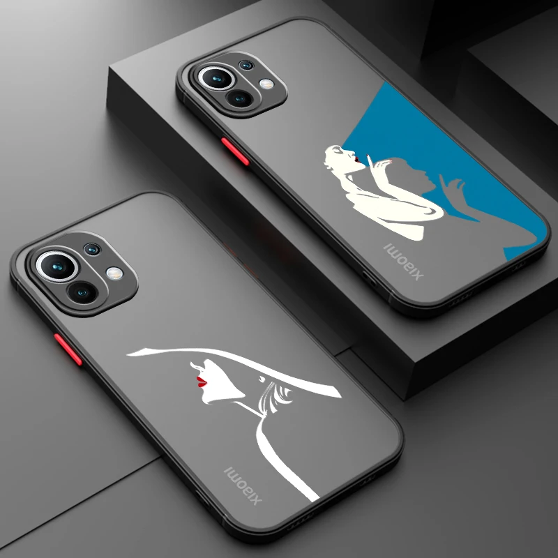 Funda translúcida de tacón alto para Xiaomi Mi 13, 12, 12T, 11T, 11, 11i, 10T, 10, 9T, Pro Lite, Ultra 5G, mate, para mujer - imagen 2