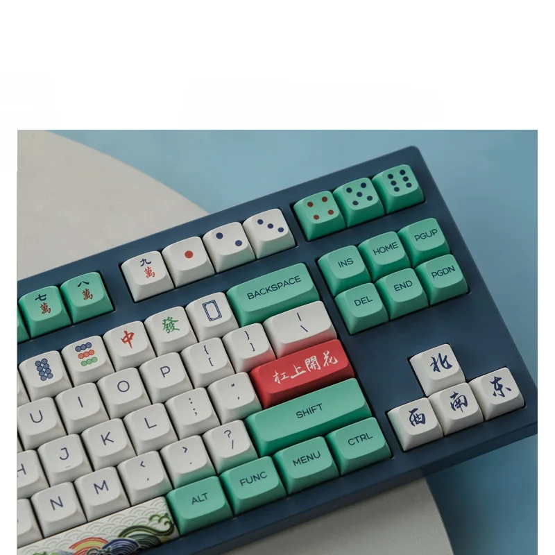 Teclas Mahjong XDA para teclado mecánico, accesorio con 130 teclas, perfil PBT, sublimación, para MX Switch 61/68/87/104/108 - imagen 4