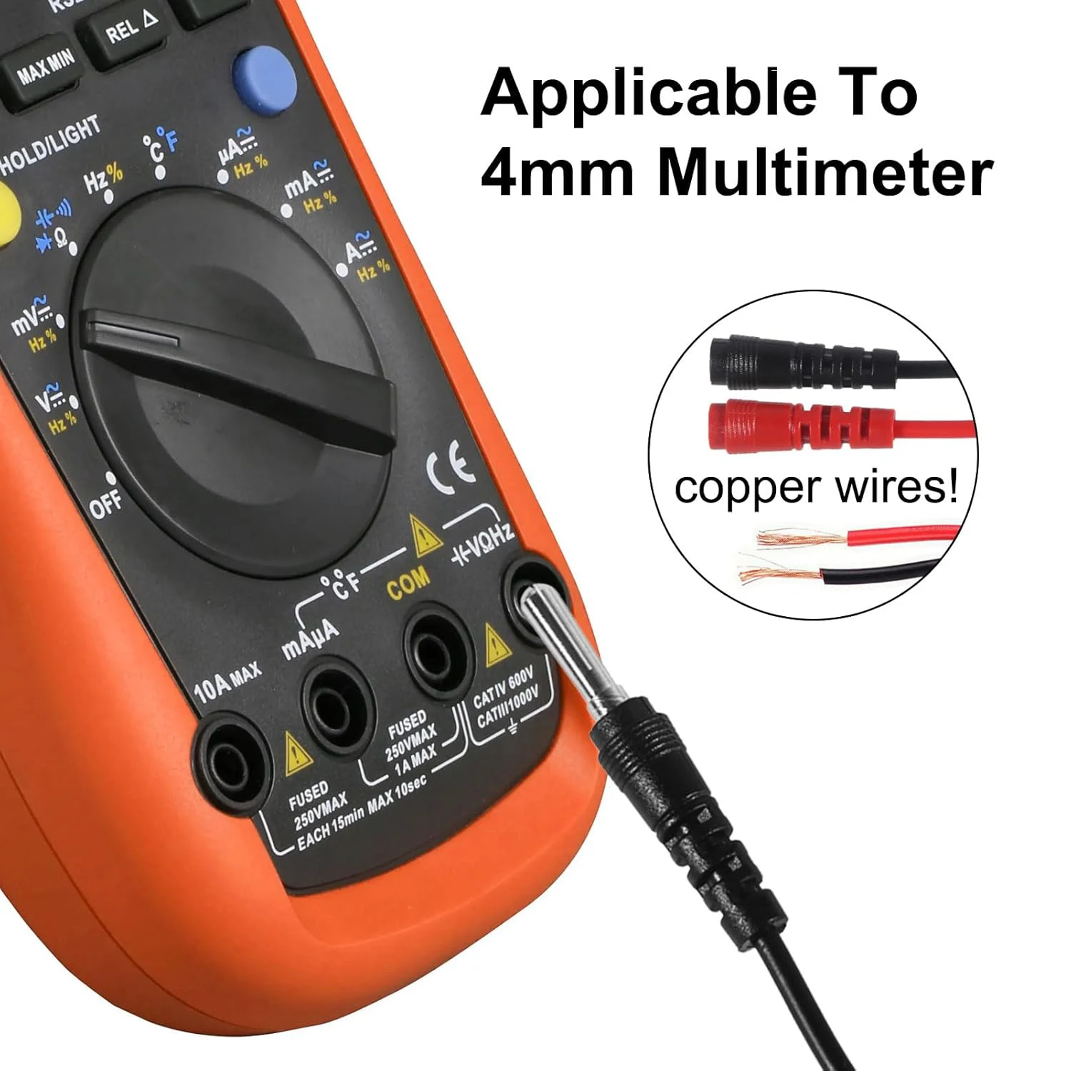 Kit de cables de prueba para multímetro, juego de cables de prueba de repuesto + pinzas de cocodrilo, tapones tipo banana, sondas de prueba, enchufes tipo banana para multímetro, 16 Uds. - imagen 4