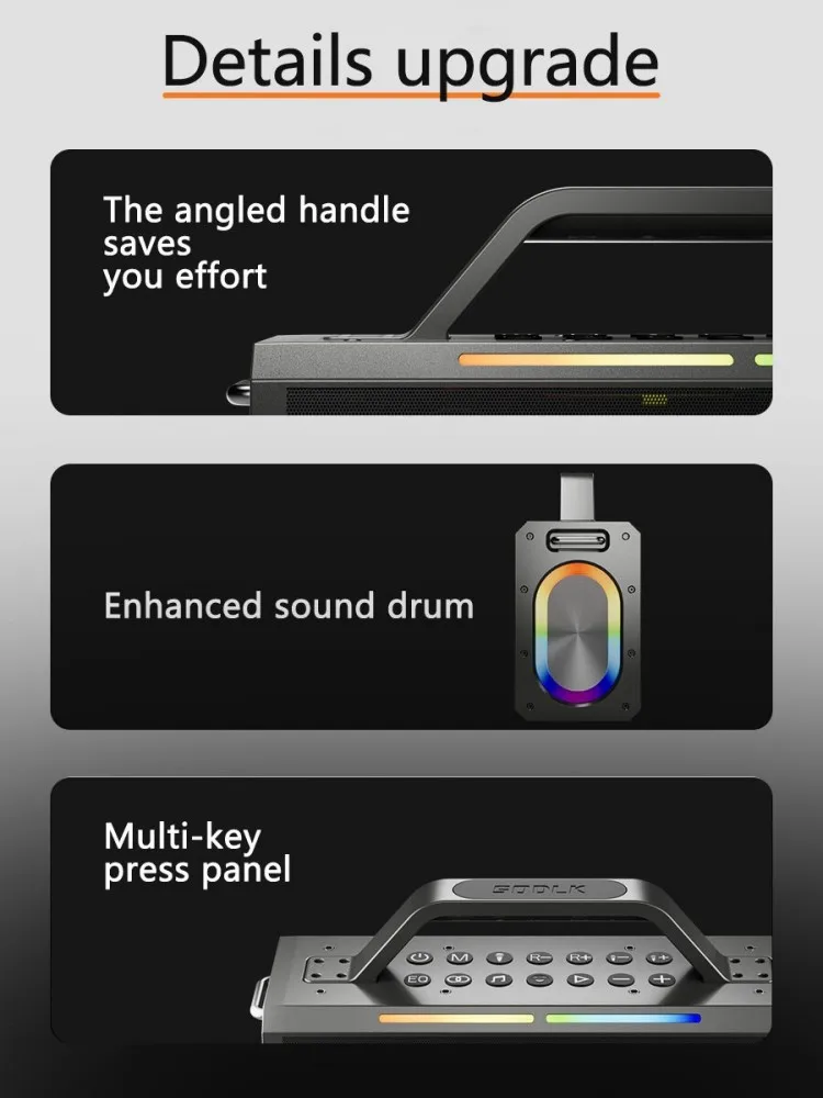 Altavoz Bluetooth de alta potencia de 200W, altavoz de graves envolvente estéreo para cine en casa, Karaoke, sistema de sonido portátil para Fiesta al aire libre con micrófono - imagen 5