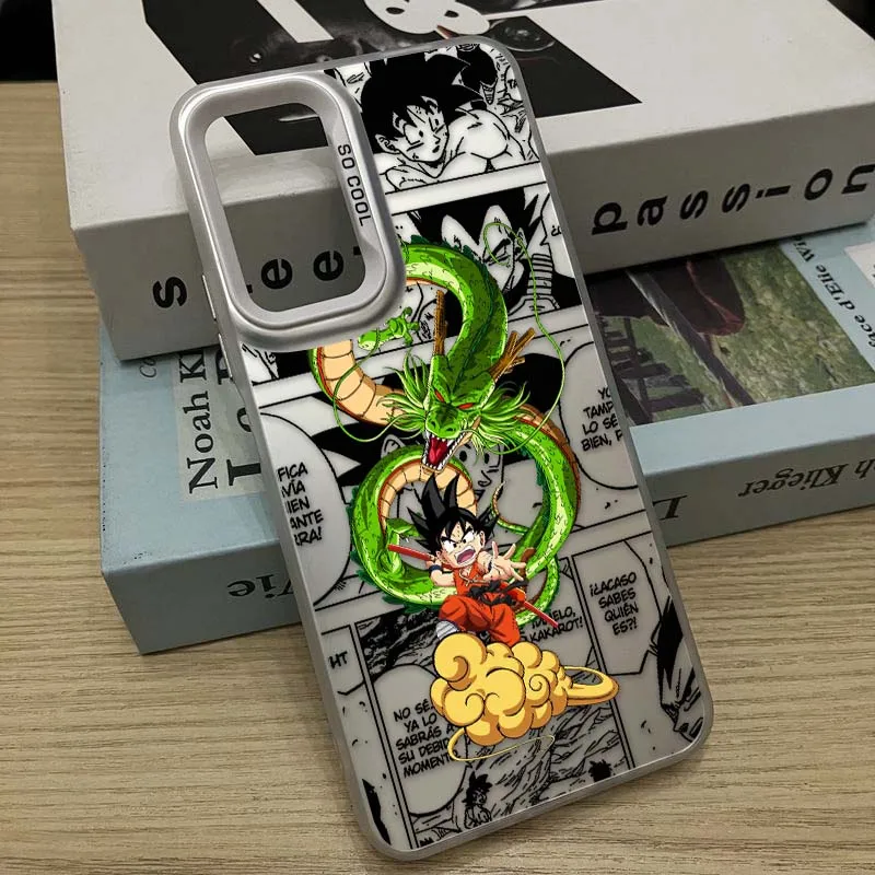 D-Dragon Ball Son Goku funda de dibujos animados para Redmi Note 14 13 12 11 10 9 8 Pro Plus funda de teléfono plateada colorida - imagen 3
