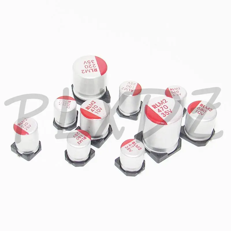 10 Uds 16V 25V 35V 50V 63V 100V 10V 6,3 V SMD condensador electrolítico de estado sólido 22UF 47UF 100UF 220UF 330UF 470UF 560 820 1000UF - imagen 2