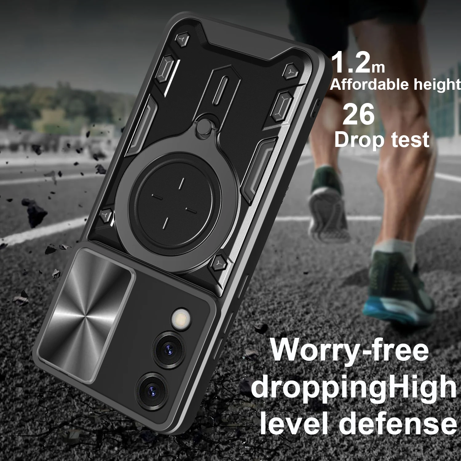 Funda de cámara deslizante para Samsung Galaxy S25 Edge S25 Ultra, Funda protectora con soporte de anillo para Samsung S25 Plus, Capa a prueba de golpes - imagen 4