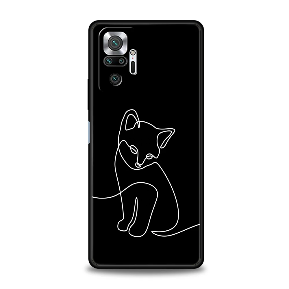 Funda de teléfono Cat Line Black Cats para Xiaomi Redmi Note 14 13 12 10 11 Pro Plus 14C 13C 12C 10C 9C 5G funda suave de TPU - imagen 2