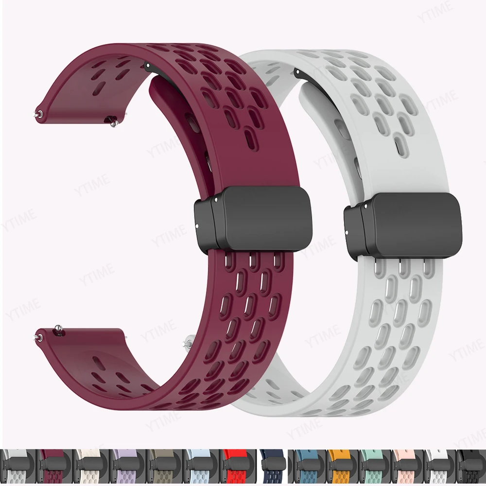 Correa con hebilla plegable magnética para Amazfit Bip 6 5 Correa GTR 4 3 Pro 2 2E SmartWatch correa de silicona de 22mm para pulsera Amazfit Bip6 - imagen 2