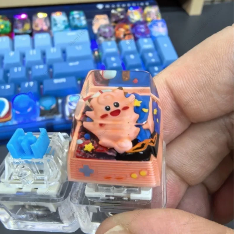 Teclas de trabajo hechas a mano personalizadas de Pokémon, teclas translúcidas de resina, figura de Anime, Lapras, exquisitas teclas 3D para teclado de eje transversal, regalos - imagen 4