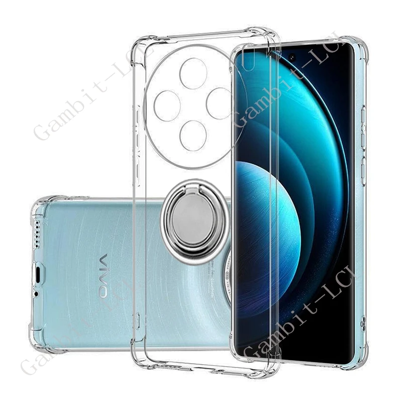 Para Vivo X100 Ultra X100 X100s Pro X200 Pro Mini X100Pro soporte de anillo trasero funda de teléfono suave TPU Original cubierta a prueba de golpes - imagen 4