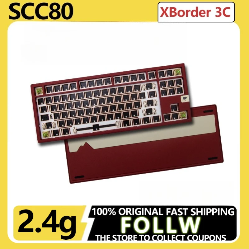 Kit personalizado de teclado mecánico SCC80, modo Triple, inalámbrico, 24G, Bluetooth, desmontaje rápido, cuerpo completo de aluminio, mecanizado CNC en caliente - imagen 2