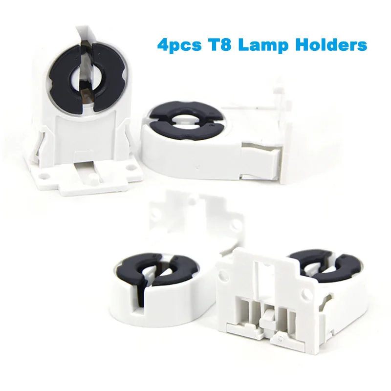 4 unids/lote (2 pares) soporte de base de lámpara T8 G13 enchufe de luz fluorescente AC 100-250V plástico adecuado para Base de lámpara de soporte LED - imagen 2