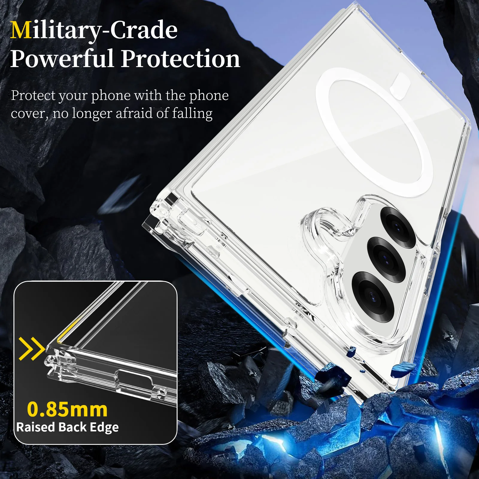 Para Magsafe funda magnética para Samsung Galaxy Z Fold 7 cargador inalámbrico Magsafing cubierta transparente para Galaxy Z Fold 6 - imagen 2