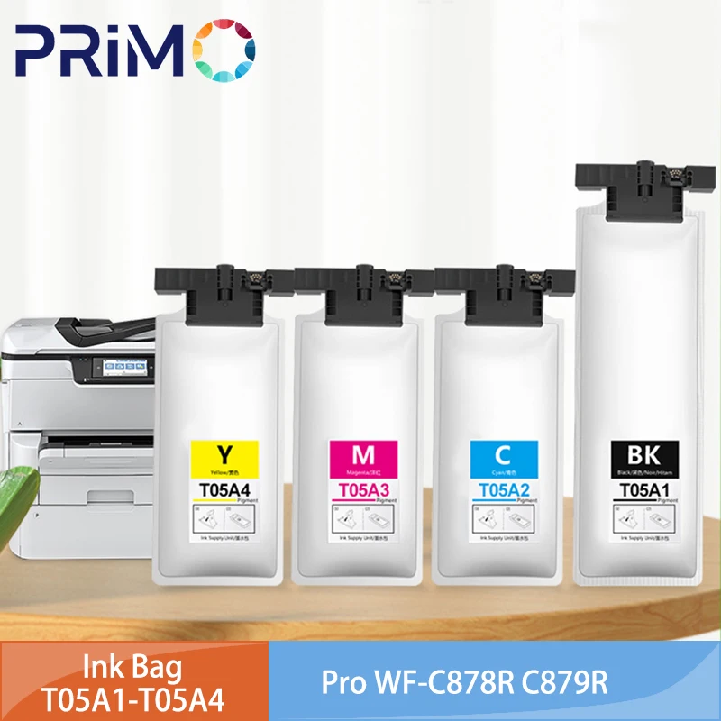 Sólo Europa T05A1 T05A2 T05A3 T05A4 cartucho de bolsa de tinta pigmento para impresora Epson WorkForce Pro WF-C878R WF-C879R C878R C879R