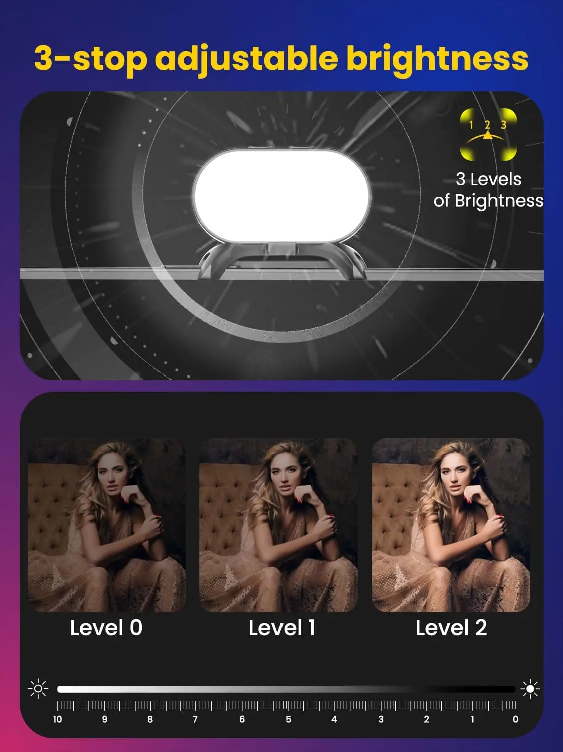 AOCHUAN Mini RGB Luz de relleno magnética Brillo de 3 paradas Ajuste de 7 colores Gimbal LED Luz de fotografía de vídeo para teléfono Selfie - imagen 5