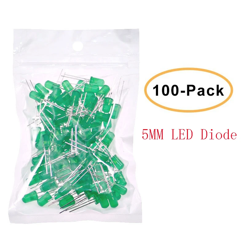 Surtido de luces LED F5, Kit de diodos de 5mm, blanco cálido, rojo, azul, verde, UV, naranja, amarillo y rosa, bricolaje, 100 unidades por lote - imagen 5