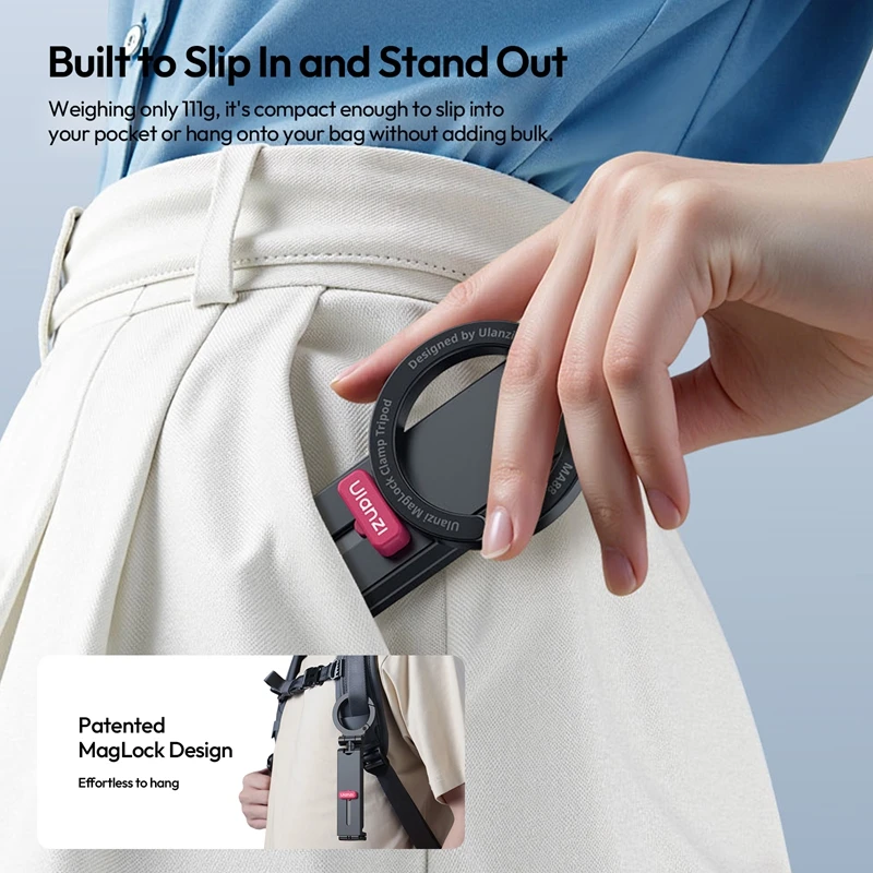 Ulanzi MA88 MagLock soporte para teléfono 3 en 1 trípode de escritorio palo de Selfie de mano para viajes cocina transmisión en vivo Vlog Shots - imagen 5