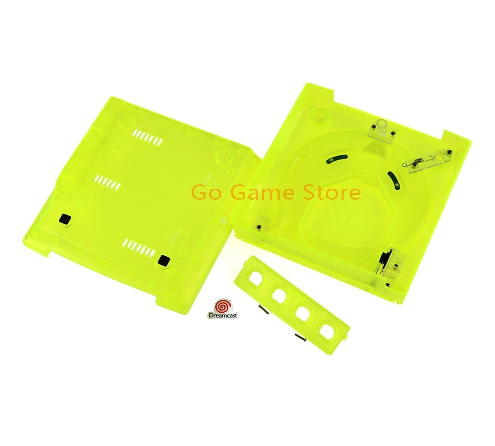 1 Juego de carcasa para Sega para SEGA Dreamcast DC, máquina de videojuegos retro, carcasa transparente, carcasa de plástico translúcida