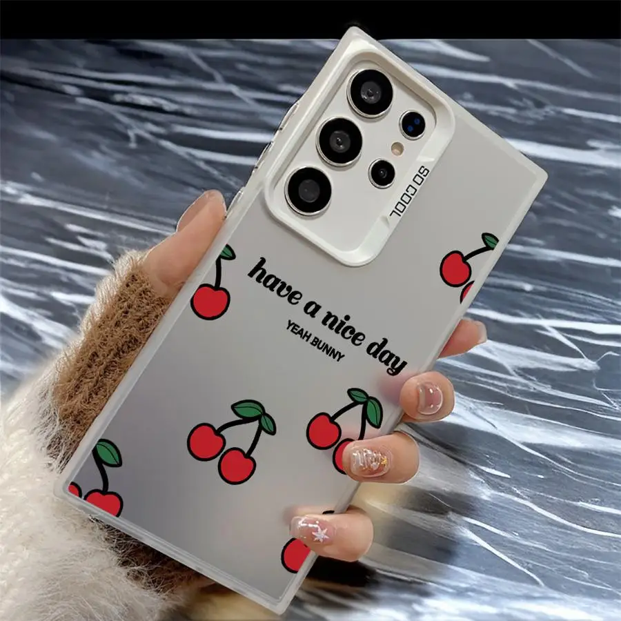 Funda para Samsung Galaxy S25 S23 Ultra S22 S21 S20 Plus S23 Note 20 Ultra S25Edge S24 FE funda de teléfono dibujos animados Cherry Lichee - imagen 5
