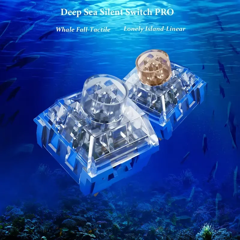 Kailh Deep Sea Pro Islet interruptor lineal silencioso ballena táctil Teclado mecánico de 3 pines interruptores silenciosos RGB lubricado de fábrica a prueba de polvo - imagen 3
