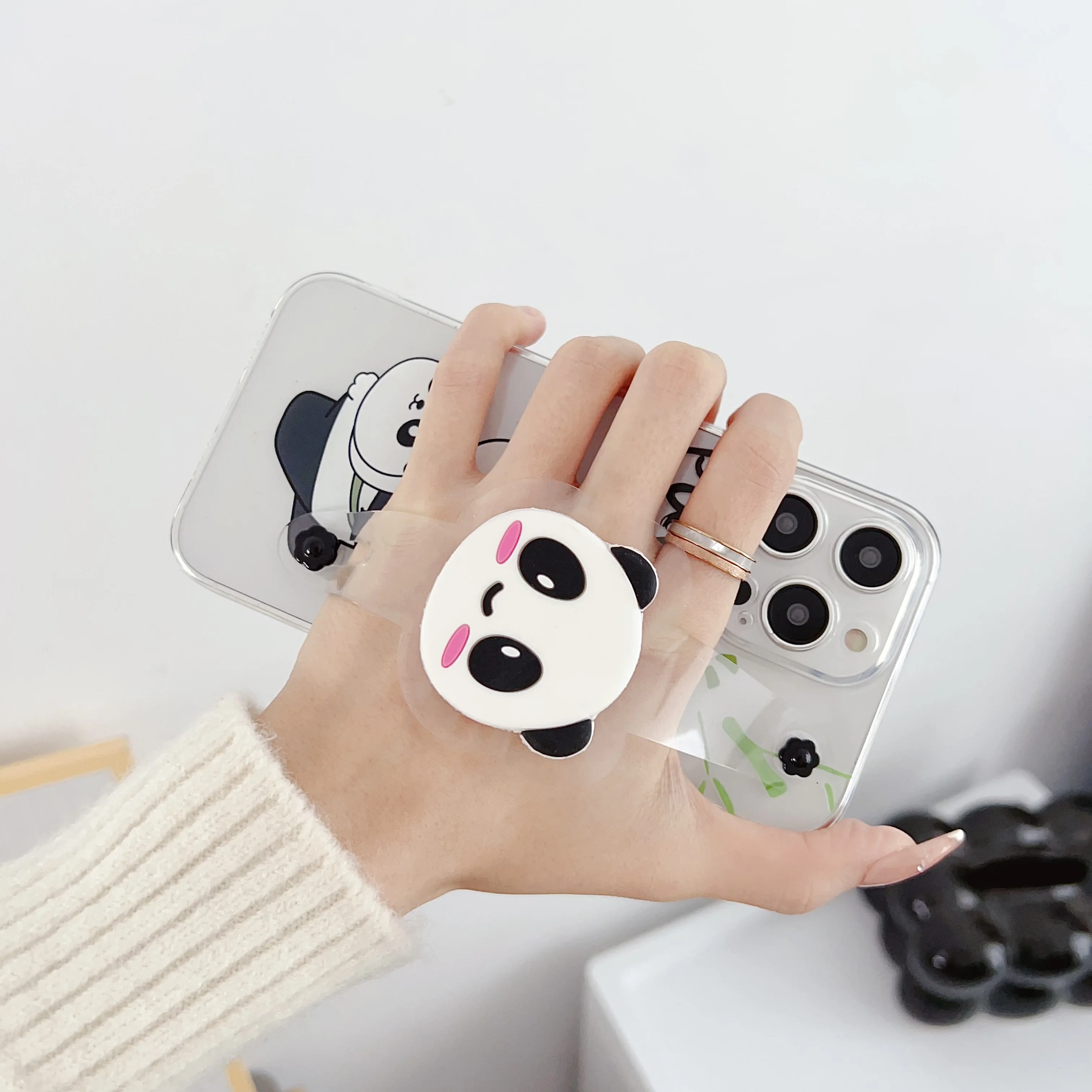 Para Samsung Galaxy A01 A11 A31 A41 A21s A20s A51 A71 A72 A12 A52 A32 A42 A02s A22 A03s funda de panda de bambú correa de muñeca - imagen 5