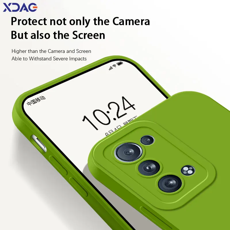 Funda de silicona líquida cuadrada Angel Eyes para OPPO Reno6 Pro Plus 5G, funda trasera para teléfono Reno 6 6Pro, armadura suave a prueba de golpes e impermeable - imagen 3