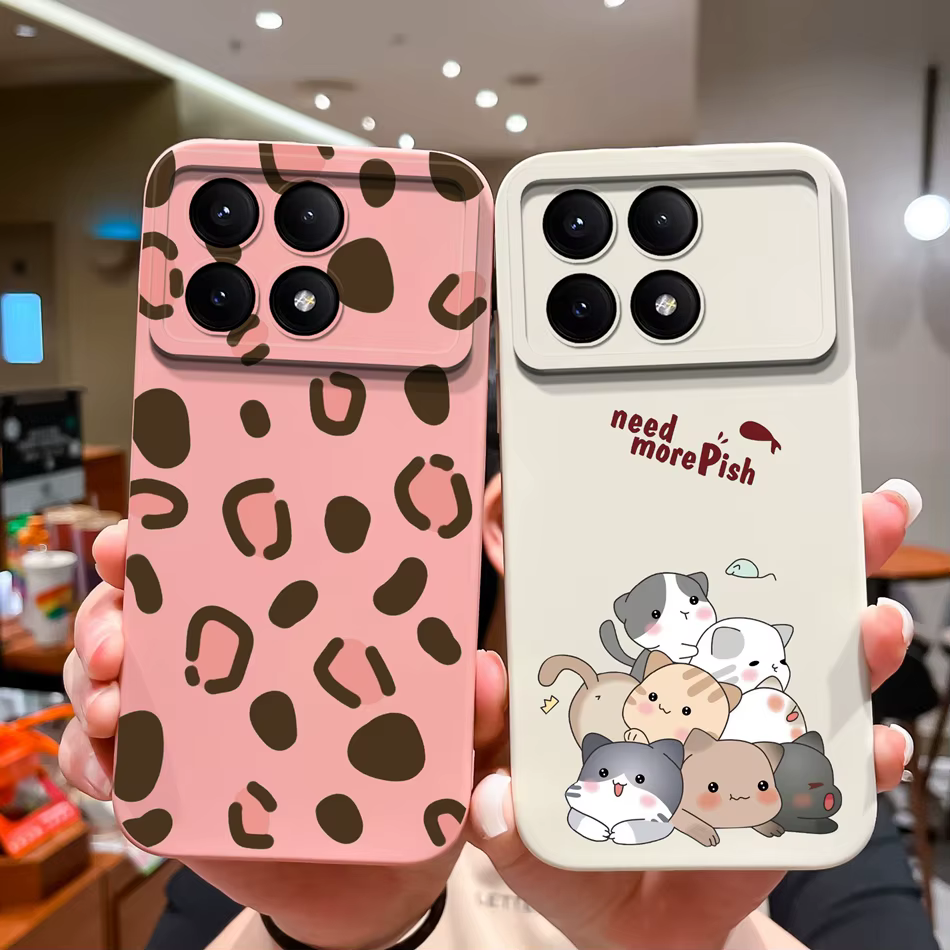 Funda de silicona líquida para Xiaomi Redmi K70 Pro K70E, Protector anticaída, cobertura completa, etiqueta creativa - imagen 3