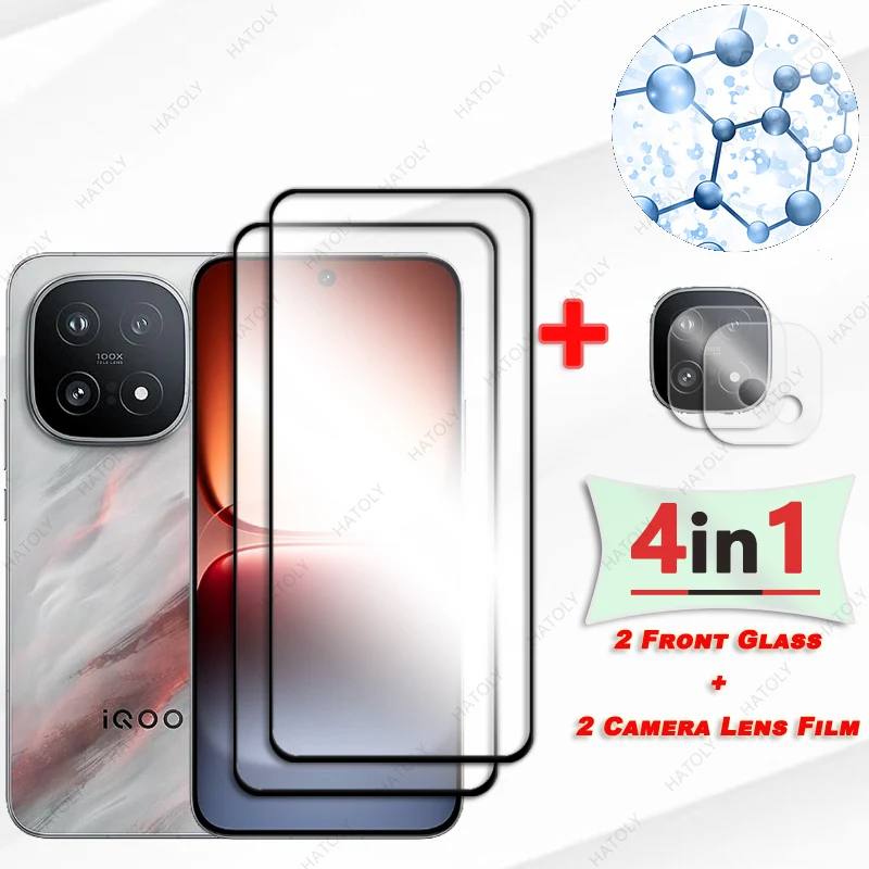 Para vivo iQOO 15 Protector de pantalla de vidrio para vivo iQOO 15 película 5G borde negro película protectora Protector de lente de cámara para iQOO 15