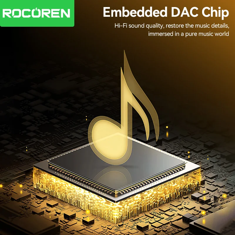 Rocoren USB C a 3,5mm Jack Dac Cable de Audio macho a hembra adaptador de auriculares tipo C a 3,5mm convertidor para teléfono Samsung Xiaomi - imagen 3