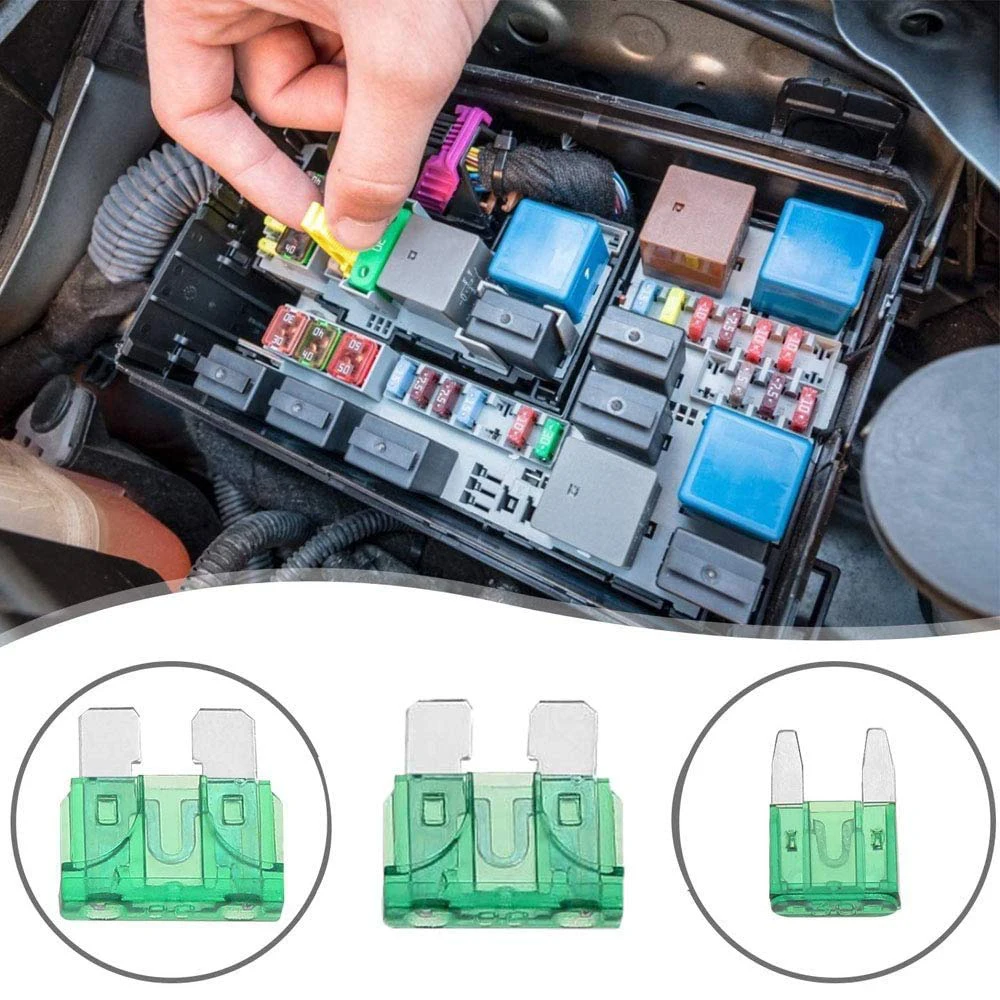 Kit surtido de fusibles de repuesto para coche, Kit de fusibles automotrices tipo cuchilla, tamaño estándar y Mini, para coche, RV, camión y motocicleta, 300 piezas - imagen 3