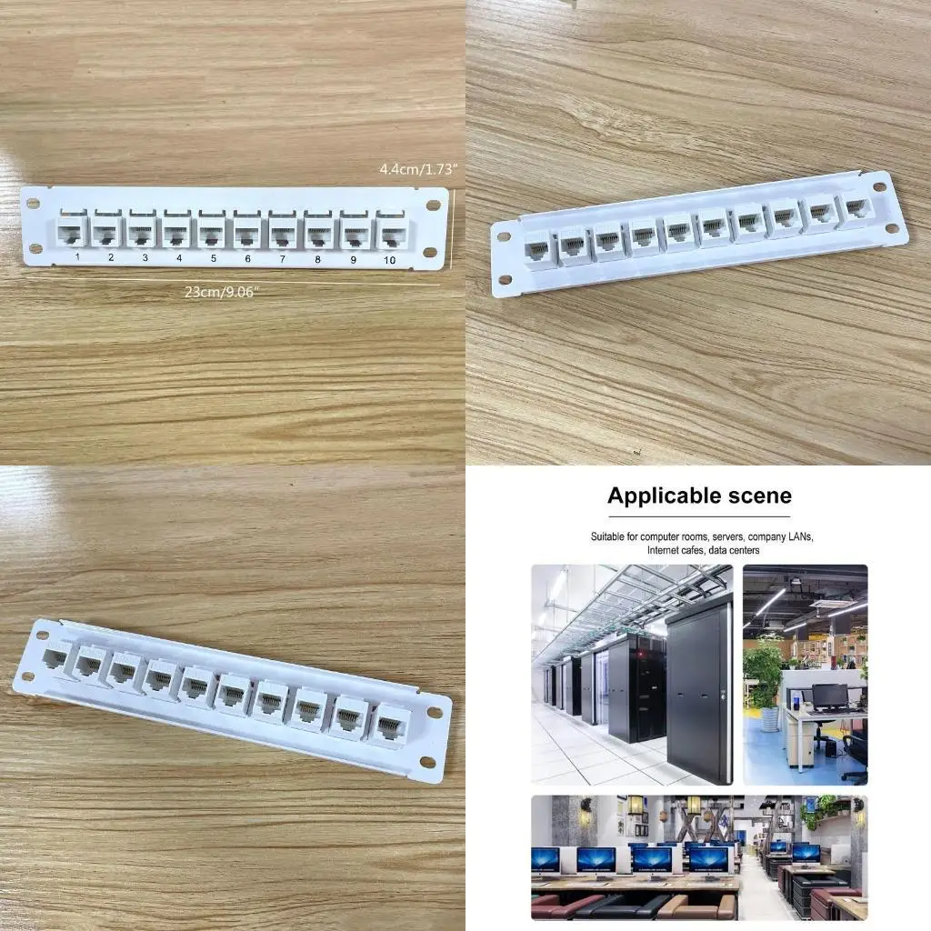 R53C 10 puertos Cat5e WallMount Panel parche 10G Soporte 1U Panel parche red UTP 19 en