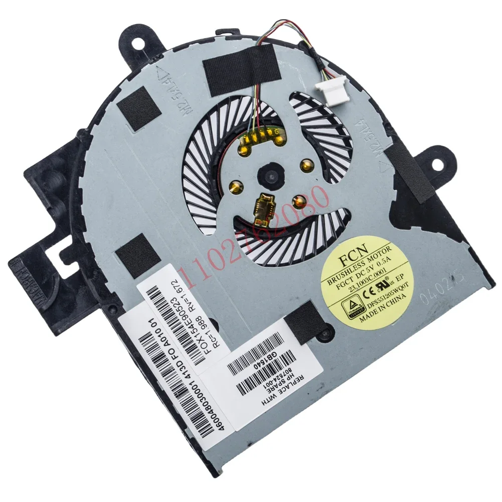 Ventilador de refrigeración de CPU de repuesto para HP Envy X360 15-bk M6-W M6-W010DX M6-W101DX M6-W102DX Series 4 pines 4 cables 807524 -001 - imagen 2