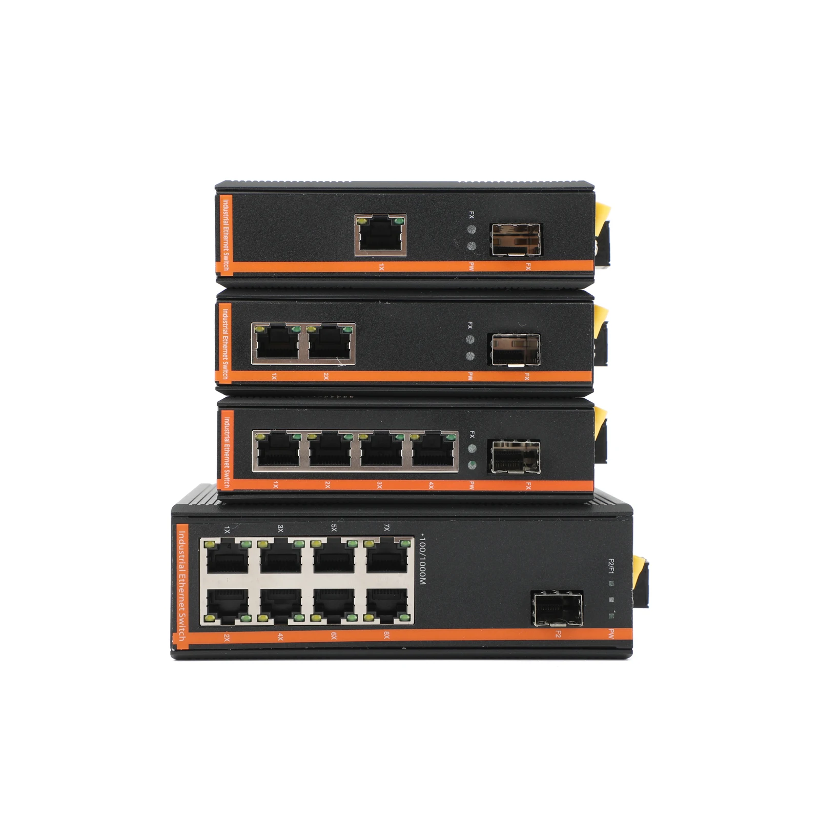 1 Uds. Transceptor Industrial Gigabit SFP 1 SFP a 1/2/4/8 RJ45 10/100/1000M interruptor de fibra óptica red Industrial - imagen 2