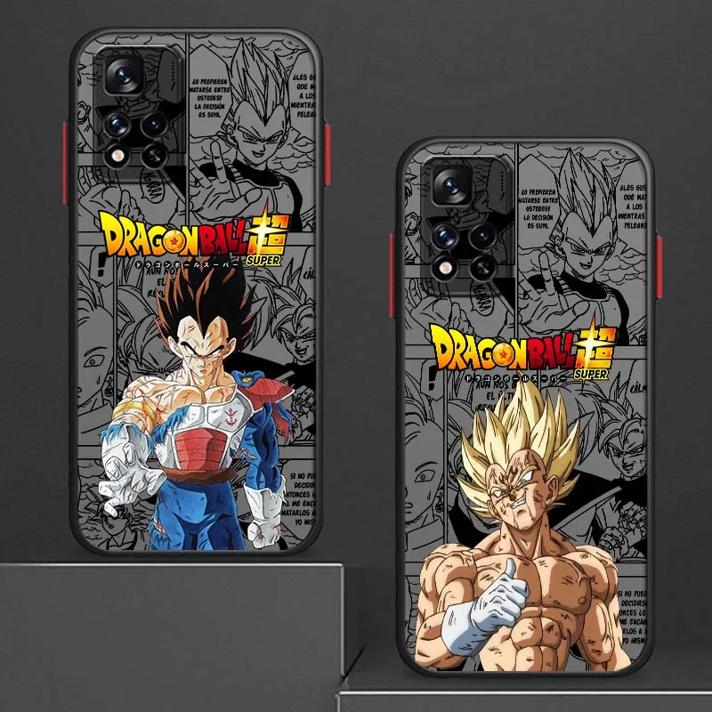 D-Dragon Ball Comic Vegeta Cool Cover para Xiaomi Redmi Note 14 13 12 11 10 9 Pro Plus 4G 5G funda de teléfono translúcida esmerilada - imagen 2