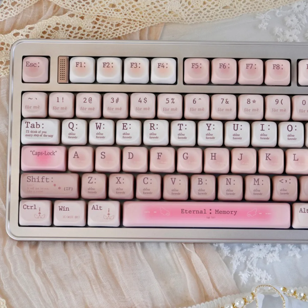 Teclas Tipsy, perfil MOA en inglés, teclas rosas y marrones, Material PBT de DYE-SUB para todos los teclados mecánicos MX 60/66/75/84/87/99/108 - imagen 2